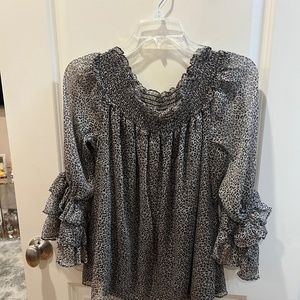 Off the shoulder leopard print blouse